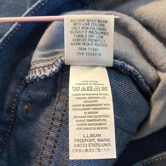 NWOT L.L. Bean Original Fit High Rise Straight Leg Mom Jeans Dark Wash Size 12 - Picture 7 of 7